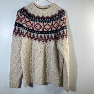Womens Massimo Dutti Fair Isle Knit Sweater Wool Alpaca M NWT